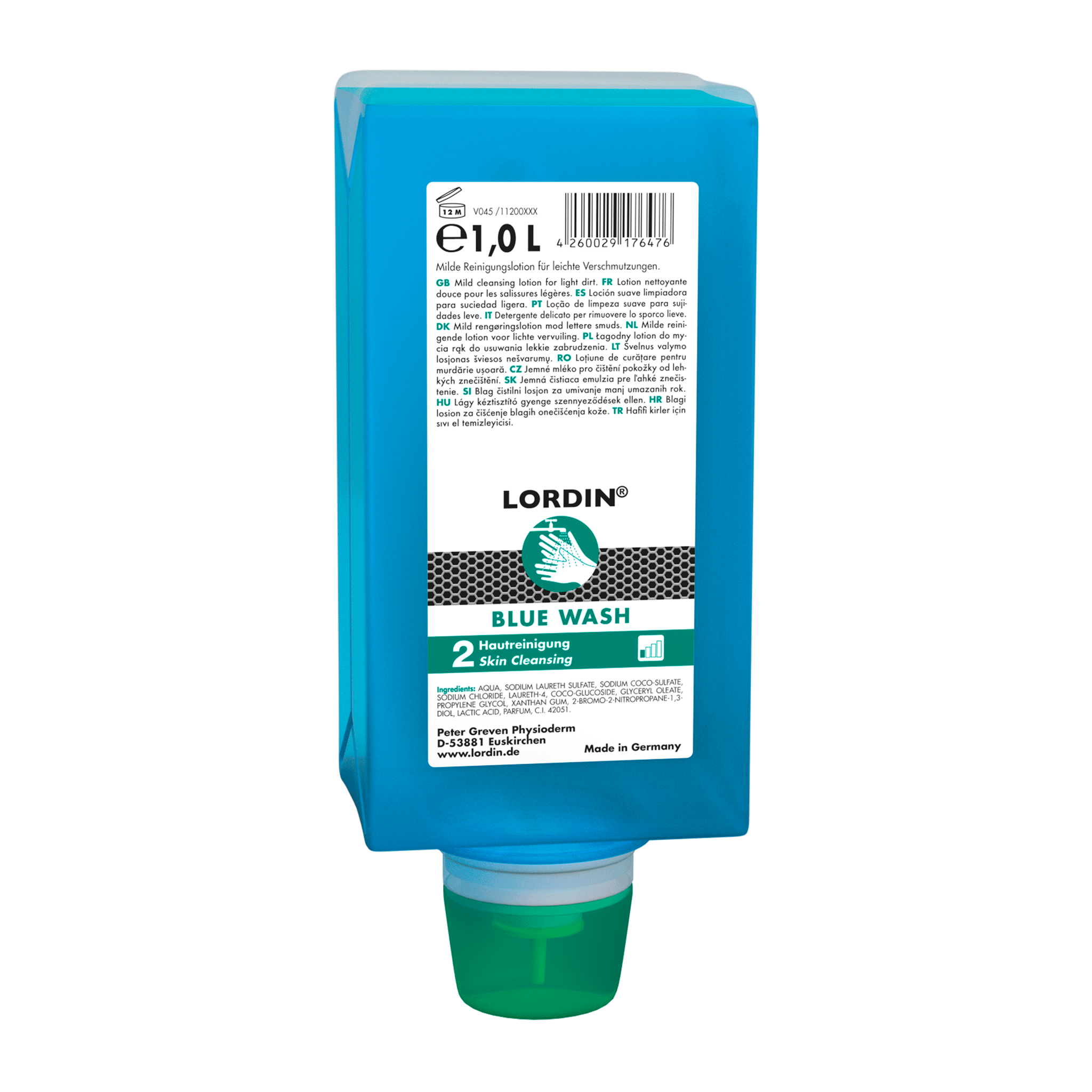 LORDIN® BLUE WASH, 1 Liter Varioflasche, für leichte bis mittlere Verschmutzungen 