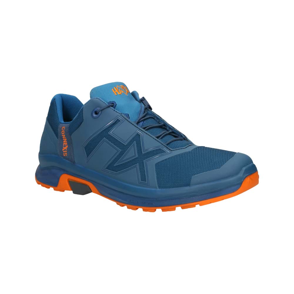HAIX® CONNEXIS Go 2.0 GTX low blue-orange 360023, Leichter, wasserdichter Outdoor-Schuh für Herren – sportlich, funktional und komfortabel