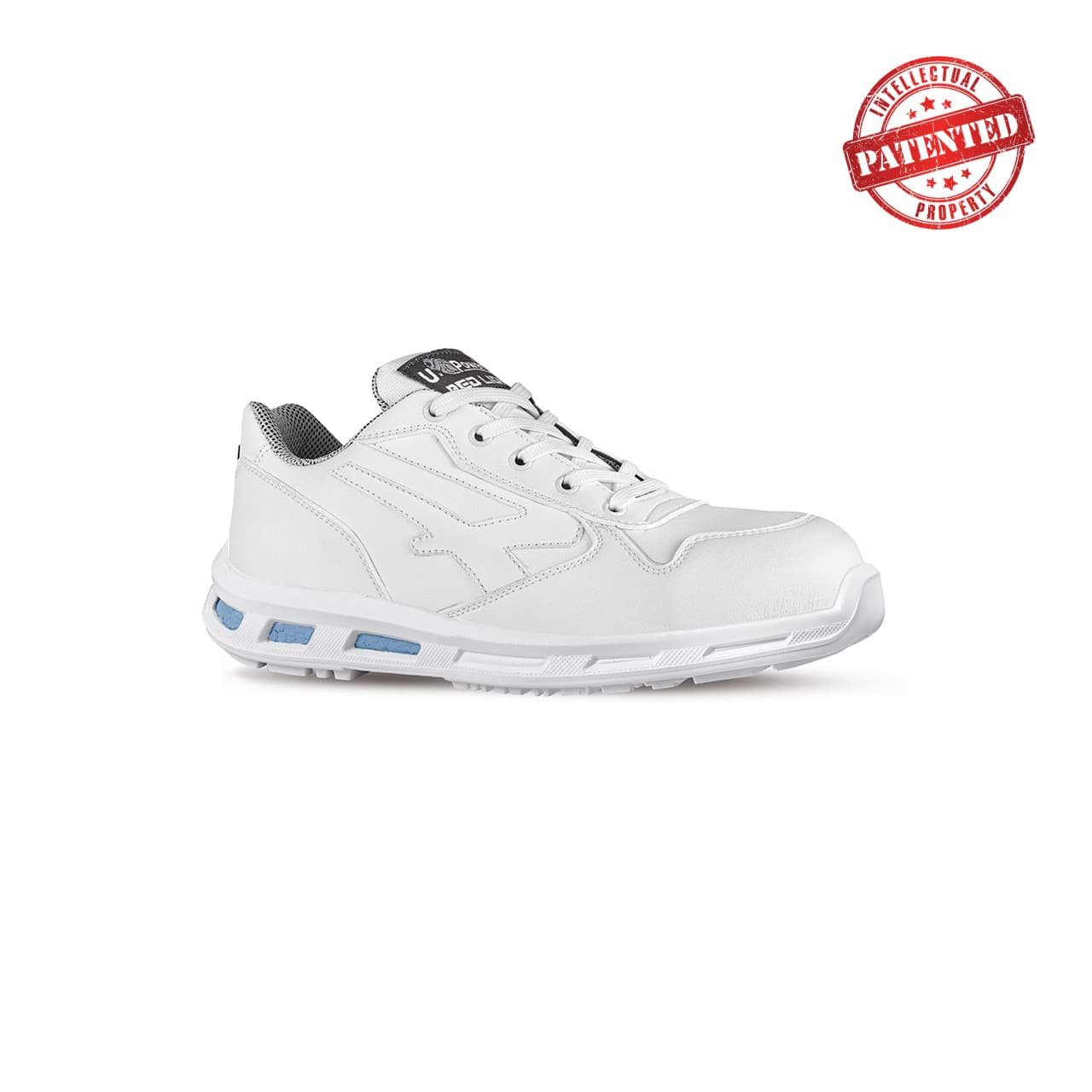 U Power® Red Lion BLINK S3S ESD – Metallfreie Sicherheitshalbschuhe in Weiß mit Infinergy®-Sohle und ESD-Schutz