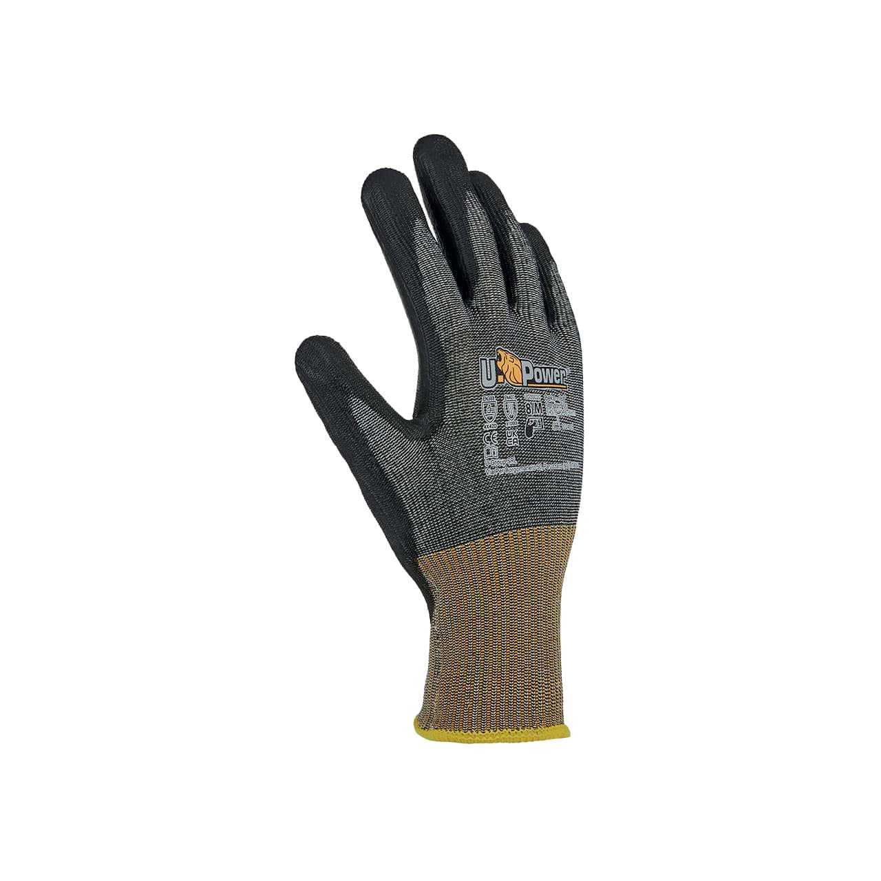 BACHATA UG00020 – Schnittschutzhandschuh Klasse D mit PU-FOAM Grip und Touchscreen-Funktion