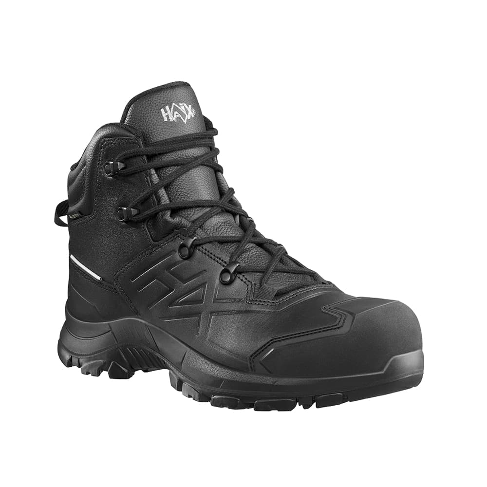 HAIX® Black Eagle Safety 610 LTR GTX black, Modell  610052 – robuster S7 Sicherheits‑Stiefel aus Leder mit Gore‑Tex