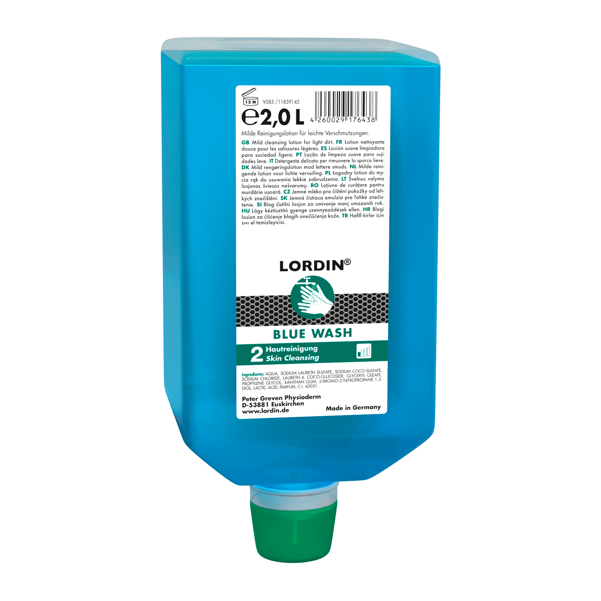 LORDIN® BLUE WASH, 2 Liter Varioflasche, für leichte bis mittlere Verschmutzungen