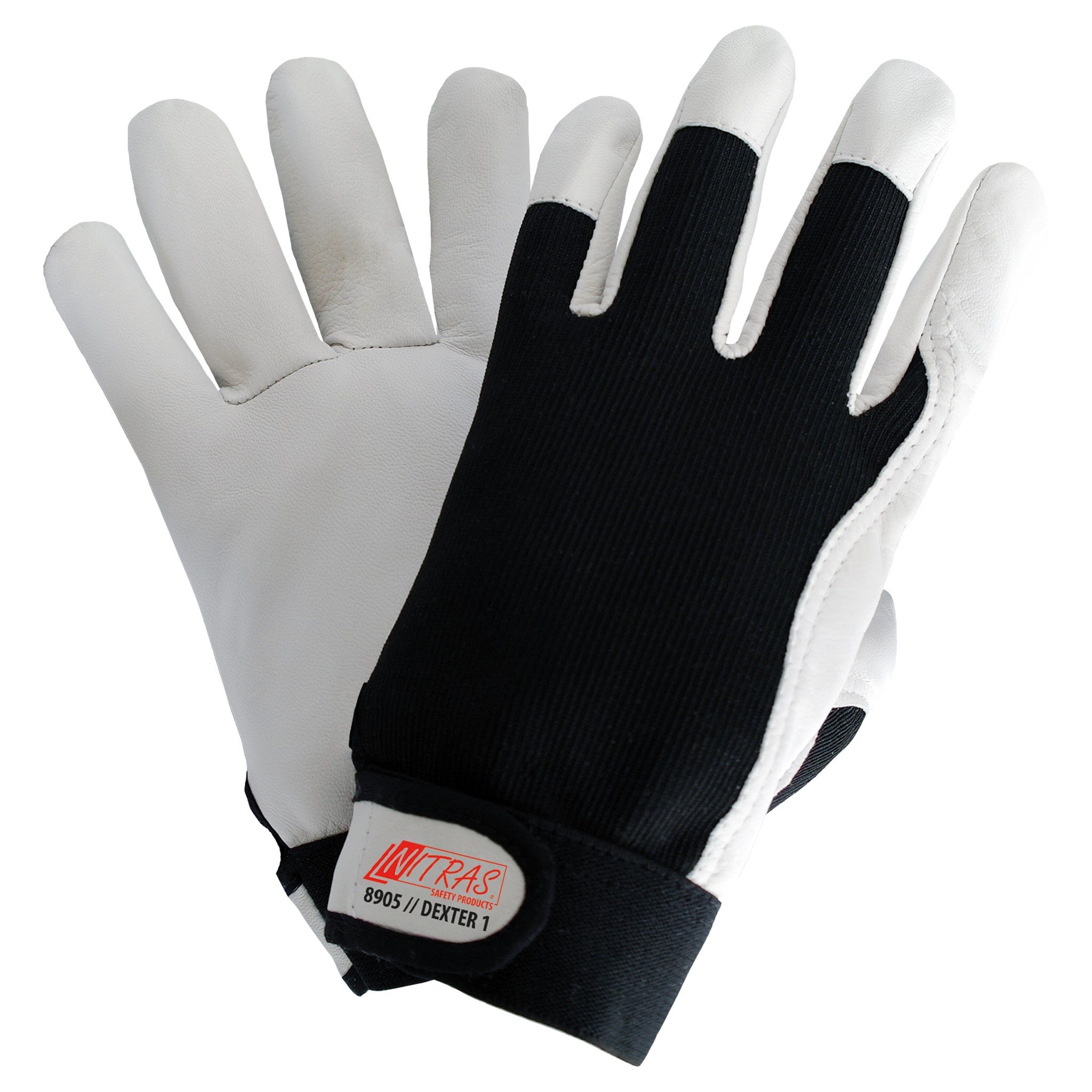Nitras Winterhandschuh DEXTER 8905W aus Nappaleder grau/Textil schwarz